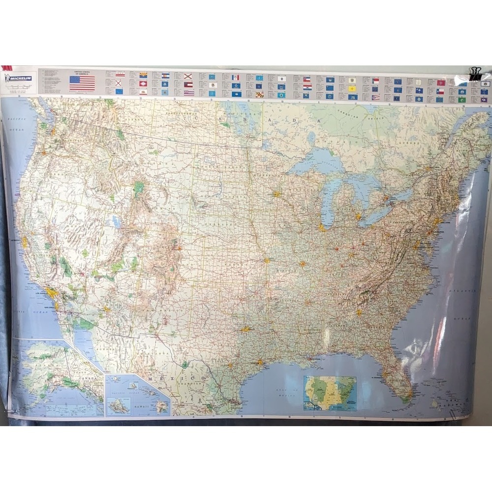 Michelin USA Road Map 13761 Laminated Rolled Wall Map 40x60" Travel Geography